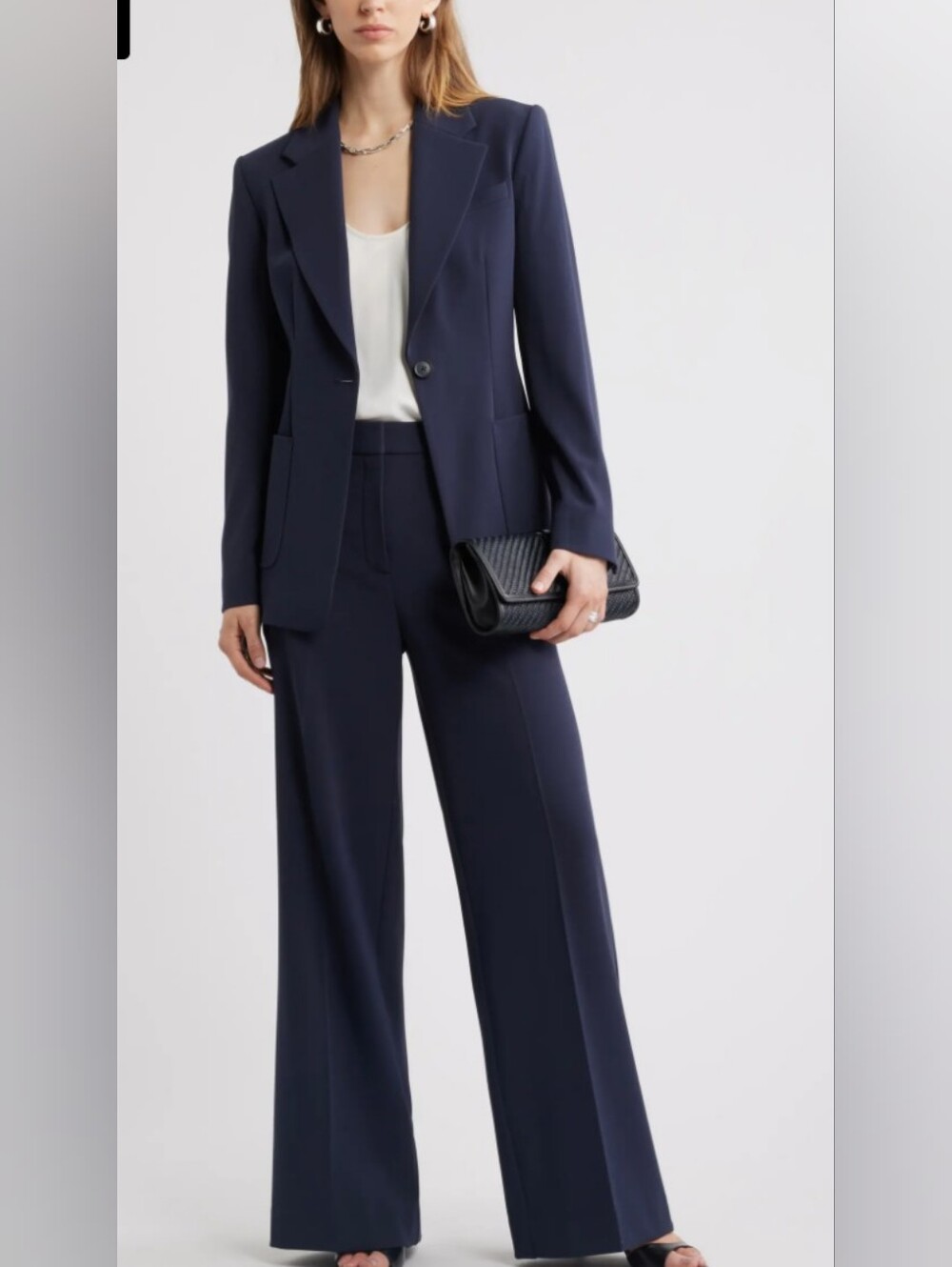 Something Navy Nordstrom Wide-Leg Navy Dress Pants for Women